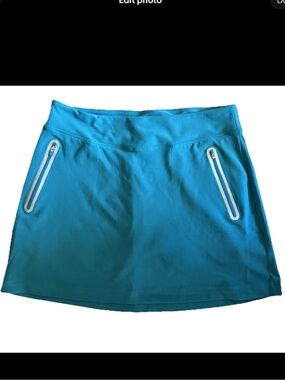 Nike Golf Skort Womens LG Shorts Skirt Tour Performance Dri Fit Zip Pockets Teal